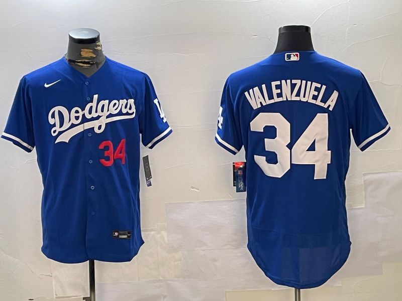 Men Los Angeles Dodgers #34 Valenzuela Blue Elite 2024 Nike MLB Jersey style 12164->los angeles dodgers->MLB Jersey